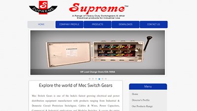 Supreme Mec Switch Gears Website by AltWare